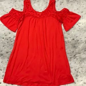 NWOT Red dress with lace detail- bebop size medium